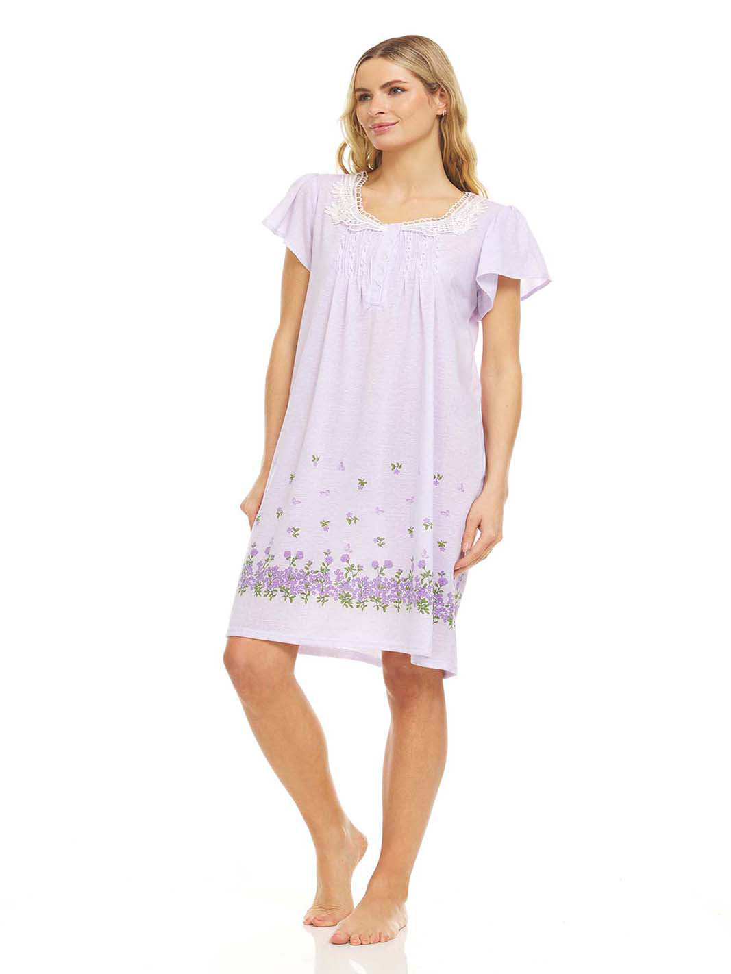 00119 Women Nightgown Sleepwear Pajamas Woman Short Sleeve Sleep Nightshirt