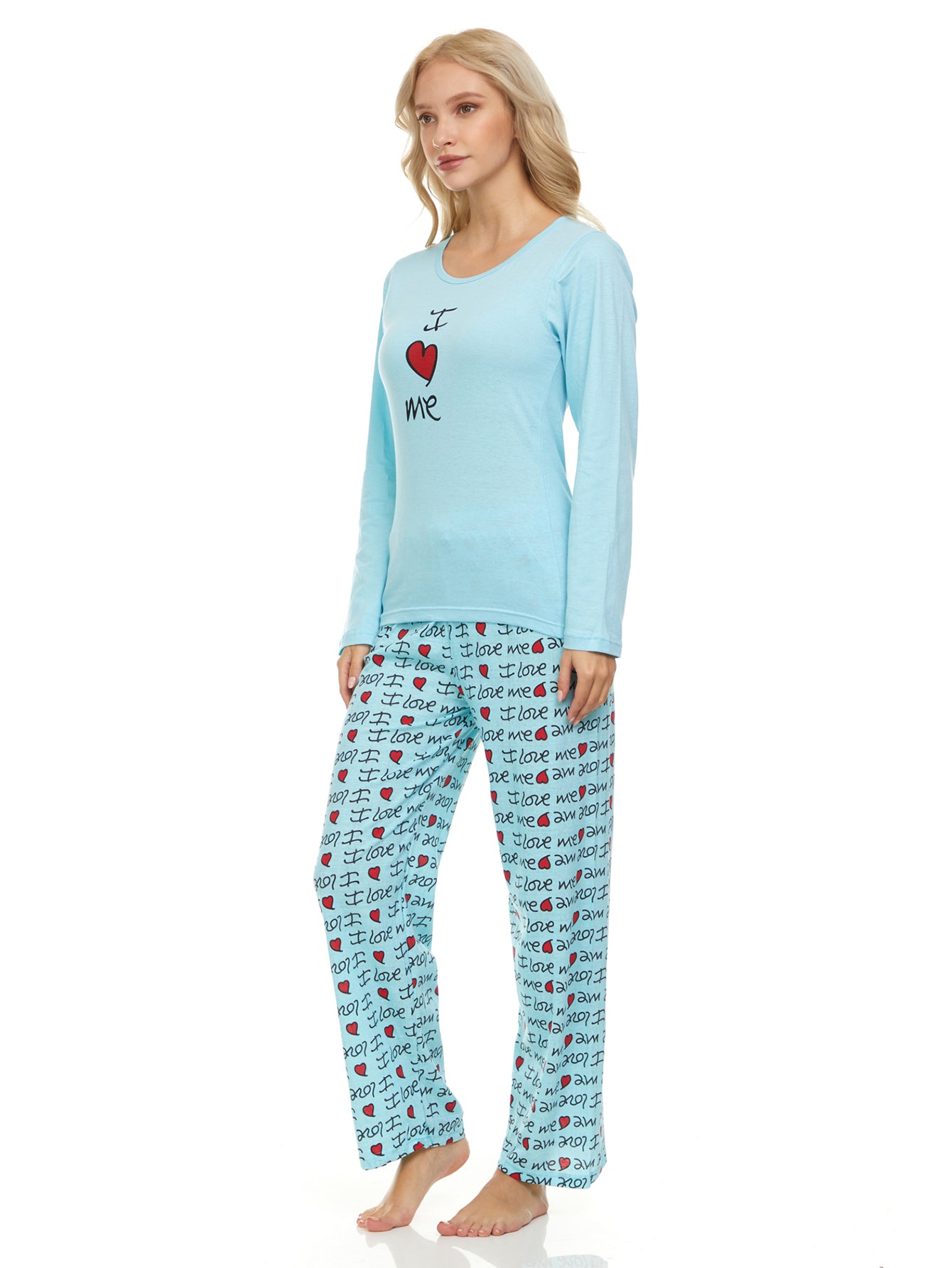 1143P Women Pajamas Set Long Sleeve, 2-Piece Female Pajamas Set