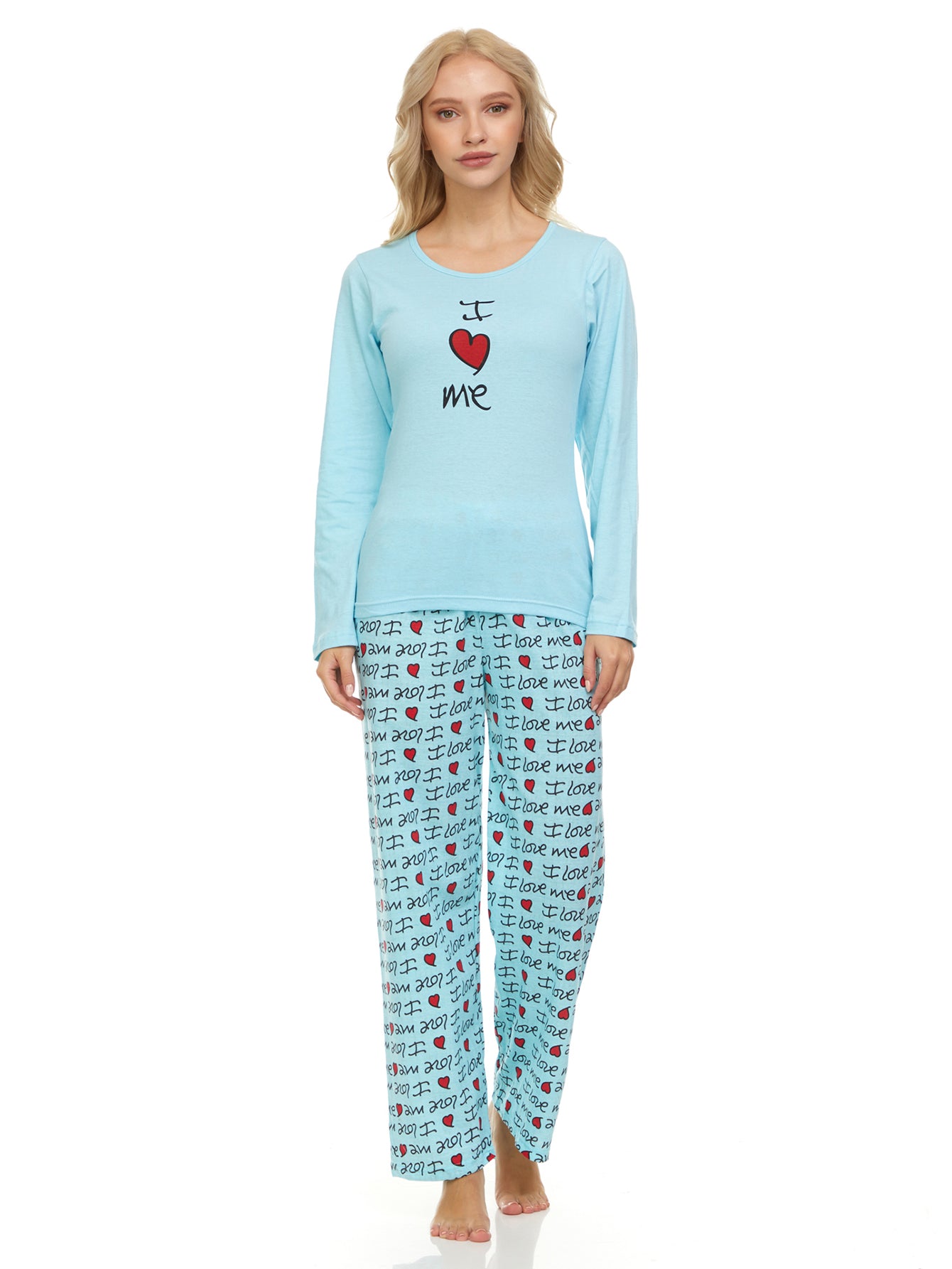 1143P Women Pajamas Set Long Sleeve, 2-Piece Female Pajamas Set