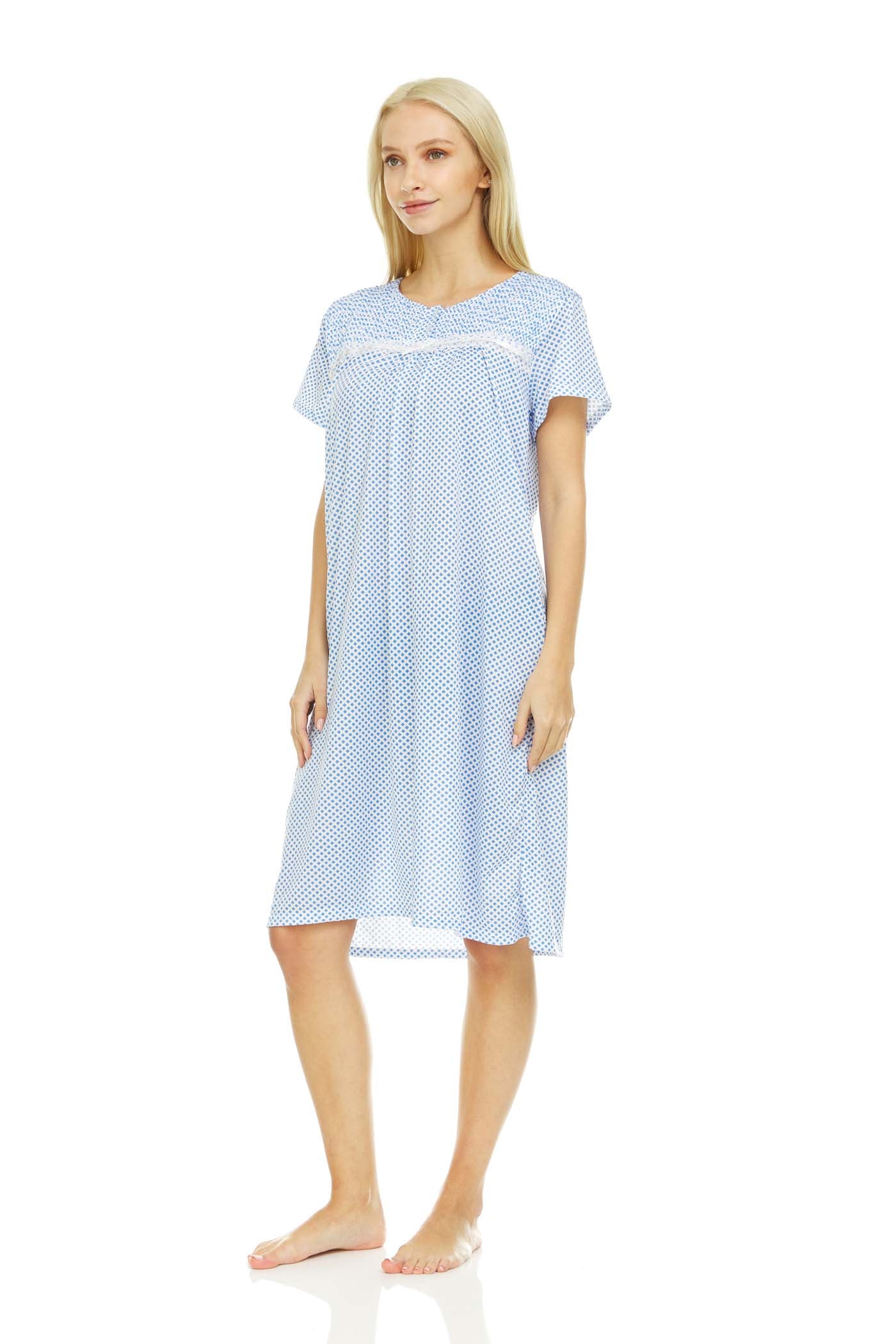 824 Women Nightgown Sleepwear Female Short Sleeve Sleep Dress Nightshirt