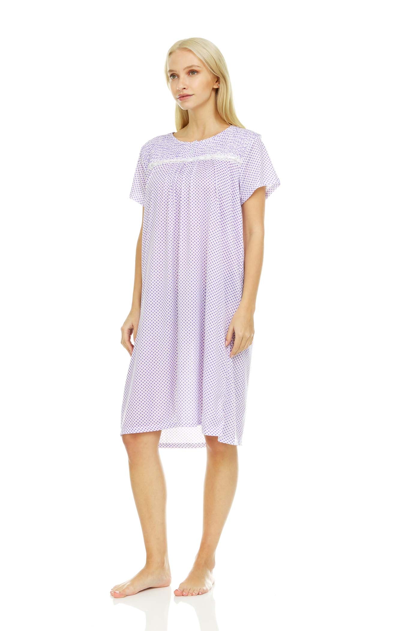 824 Women Nightgown Sleepwear Female Short Sleeve Sleep Dress Nightshirt