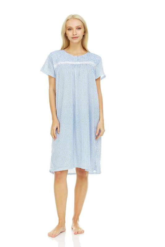 824 Women Nightgown Sleepwear Female Short Sleeve Sleep Dress Nightshirt