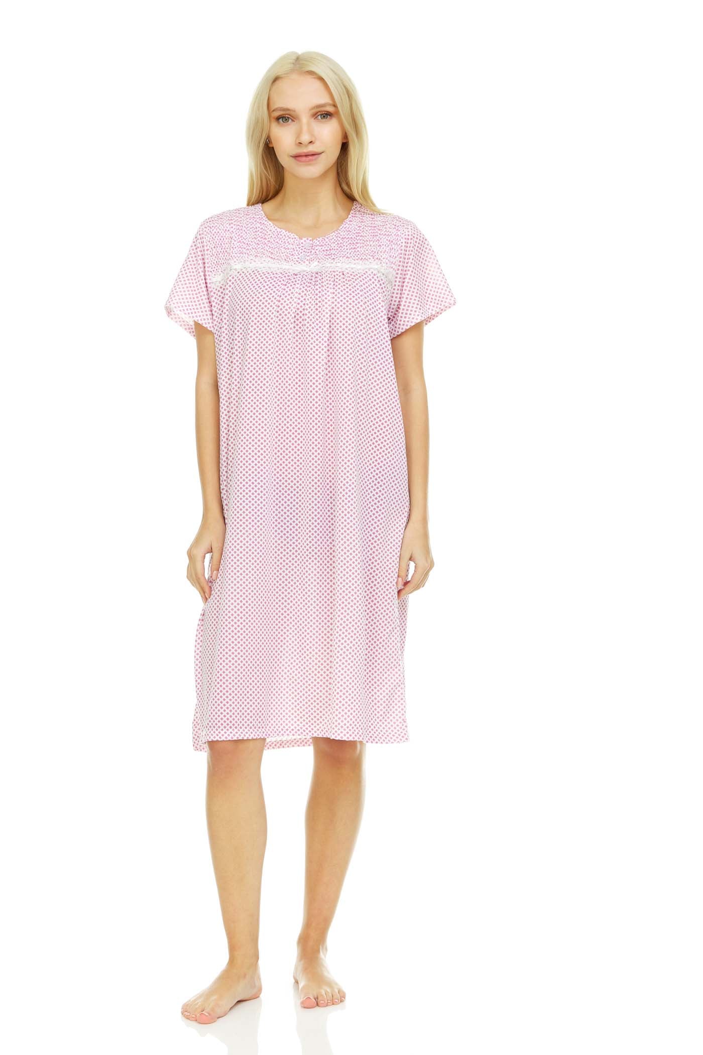 824 Women Nightgown Sleepwear Female Short Sleeve Sleep Dress Nightshirt