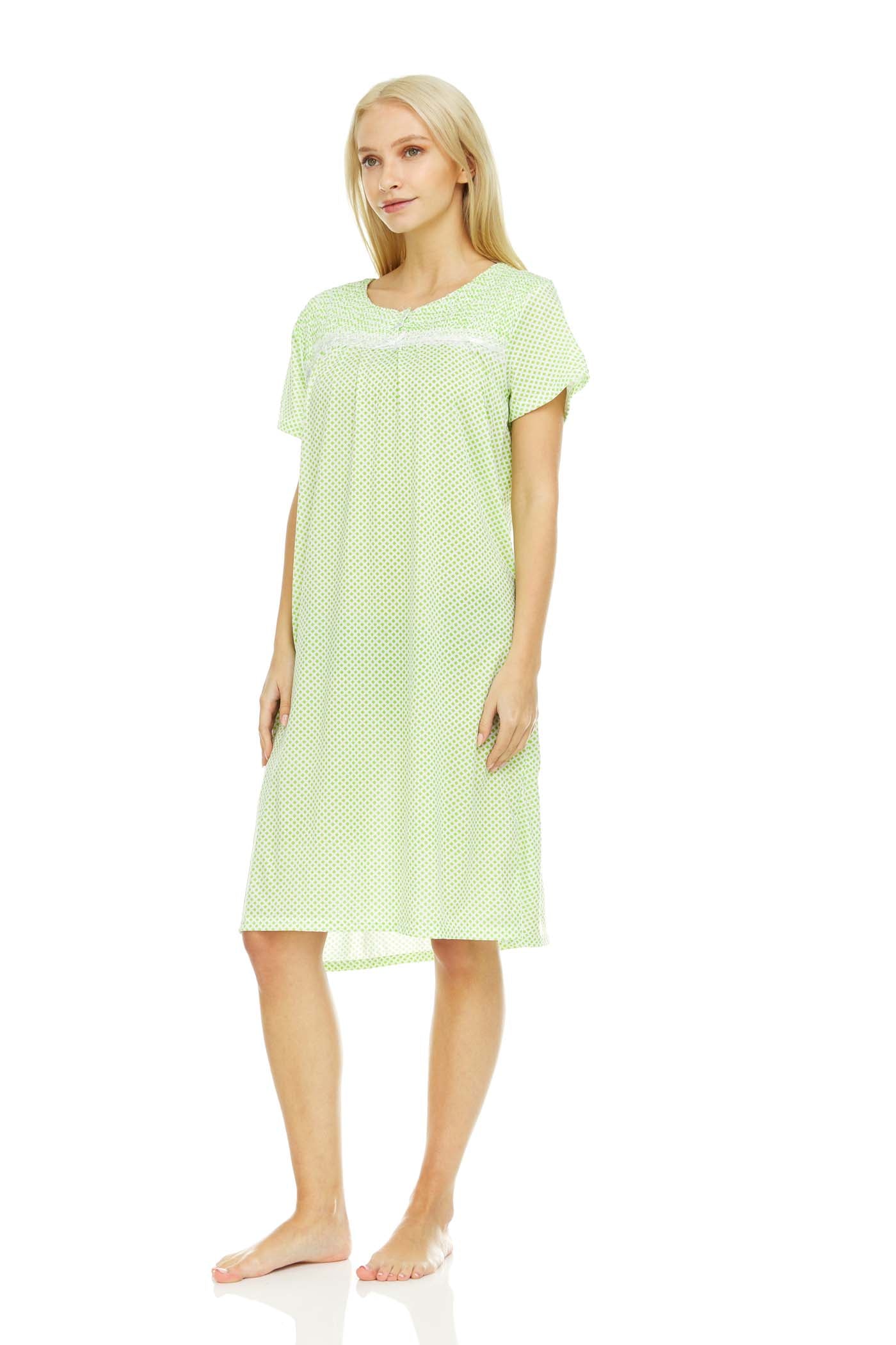 824 Women Nightgown Sleepwear Female Short Sleeve Sleep Dress Nightshirt