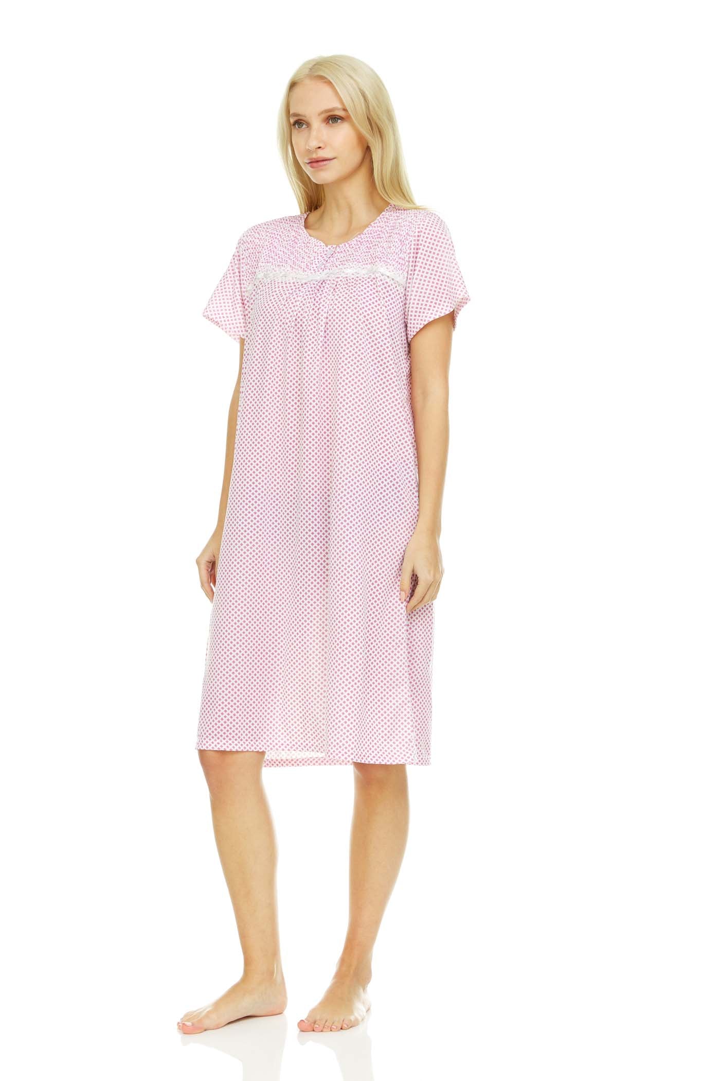 824 Women Nightgown Sleepwear Female Short Sleeve Sleep Dress Nightshirt